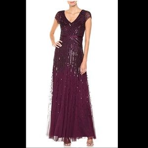 Adrianna Papell Purple Beaded Gown